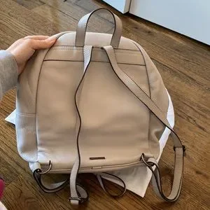 3-in-1 Rebecca Minkoff Tumbled leather backpack/clutch Rebecca Minkoff Mini Studded Leather Backpack, Almond  main image 4